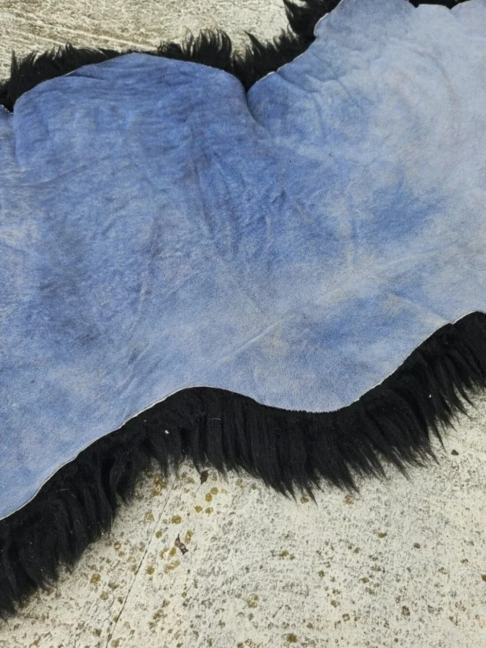 Real Fur Area Rug Handmade Sheepskin Black Real Hair Fur Home Decore Rug New